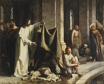 Christ Healing by the Well of Bethesda religion Carl Heinrich Bloch Oil Paintings
